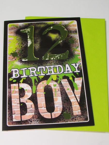 GRAFFITI BOY BIRTHDAY CARD AGE 12