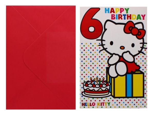 HELLO KITTY BIRTHDAY CARD AGE 6