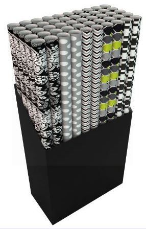 Black, White And Grey Gift Wrapping Paper - 3 Metres - Colours And Designs Vary