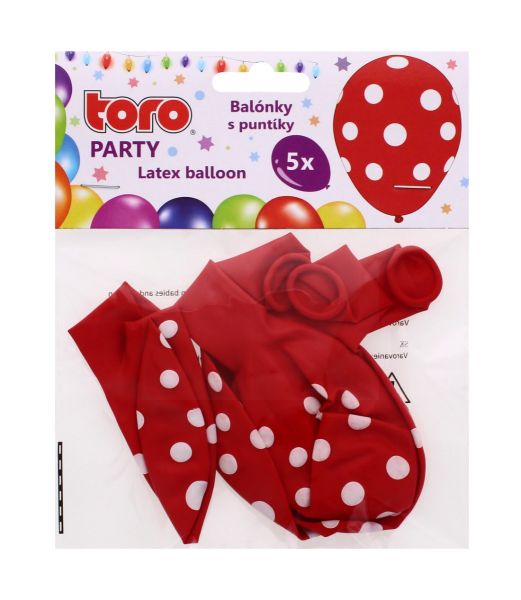 LATEX PARTY BALLOON RED 5 PACK