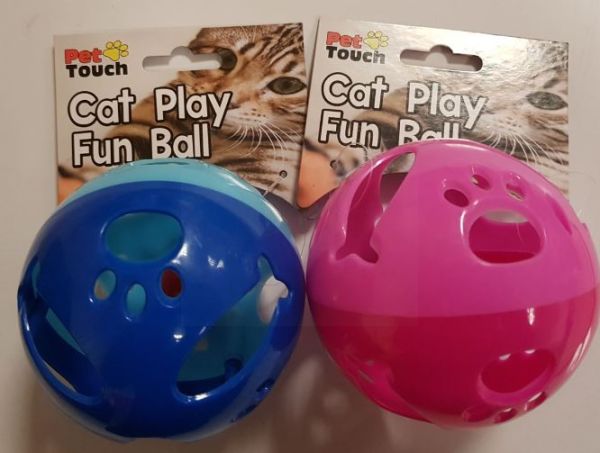 Pet Touch - Cat Play Fun Ball With Bell - Colours May Vary