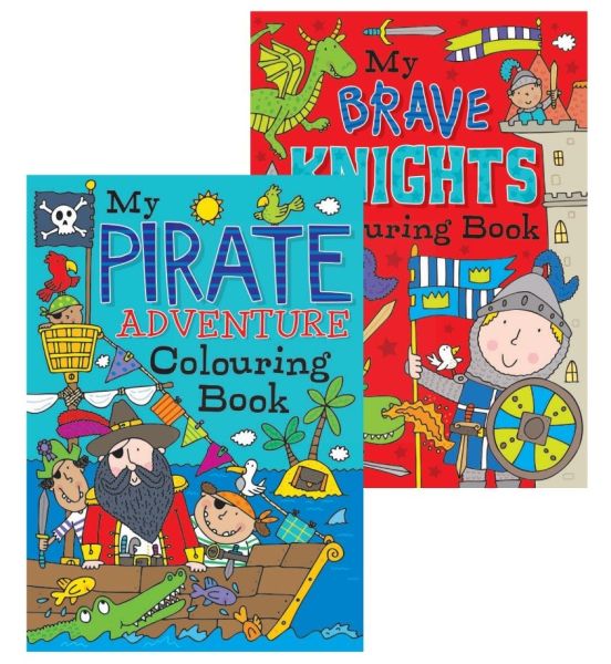Pirate Adventure/Brave Knights Colouring Book - Assorted - 27 x 19.5cm - 0% VAT