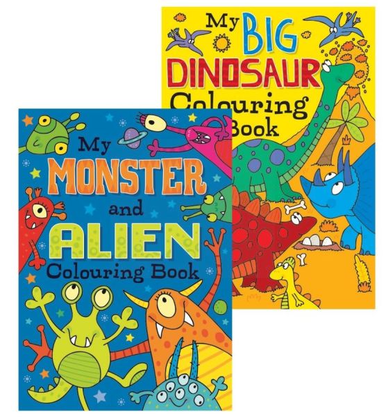 Monster And Alien/Big Dinosaurs Colouring Book - Assorted - 27 x 19.5cm - 0% VAT