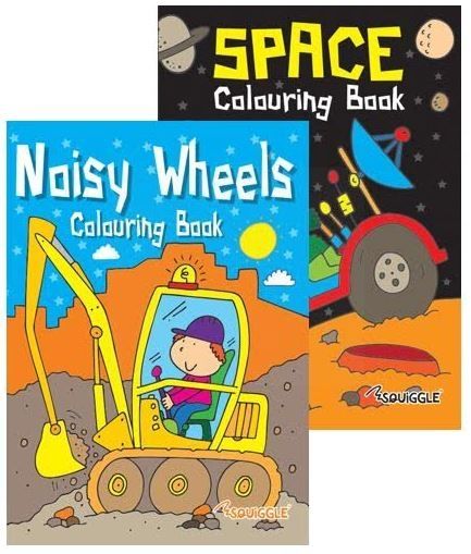 Noisy Wheels/ Space Colouring Book - 27 x 19.5cm - 0% VAT