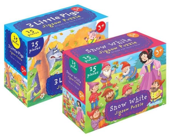 Snow White / 3 Little Pigs Jigsaw Puzzle - 25 pieces - 35 x 25cm