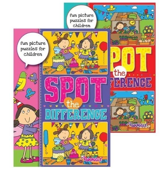 Squiggle A4 Spot The Difference Puzzle Book for Children - Assorted Designs - 29.5 x 21cm