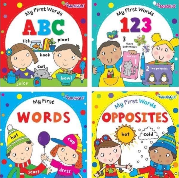 Early Learners My First Words Board Books - 15 x 15cm - Assorted Books - 0% VAT