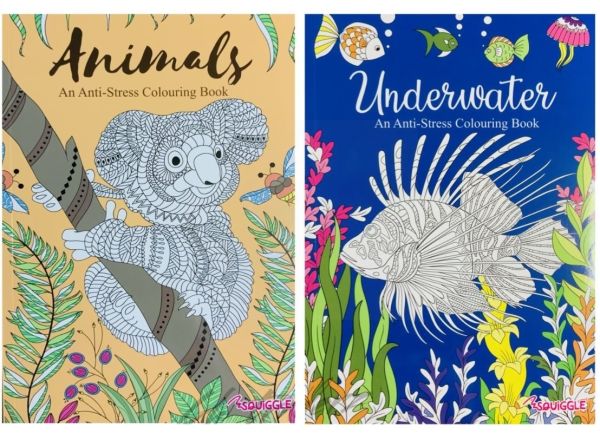 Animals & Underwater - Anti-Stress Colouring Book - 24 Pages of Fun