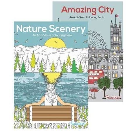 Nature Scenery & Amazing City - Anti-Stress Colouring Book - 24 Pages of Fun