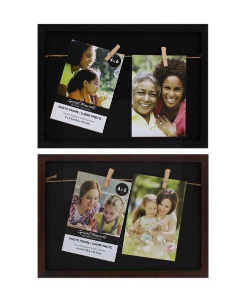 WOODEN FRAME HOLDS 2 PHOTOS 4X6IN''