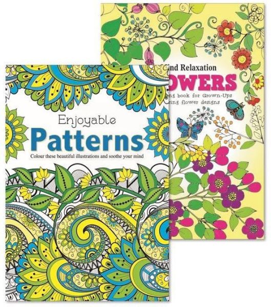 Mind Relaxation Colouring Books For Grown Ups Featuring Flower And Pattern Designs - 0% VAT - Assorted Designs - 30 x 21cm  