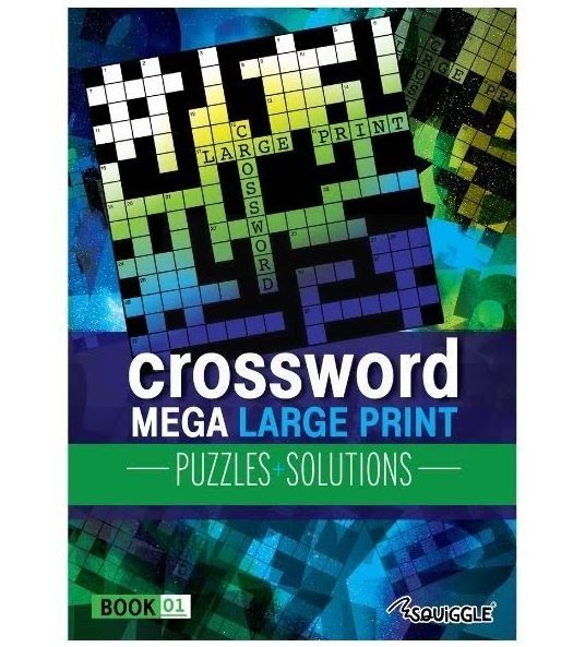 Cross Word Mega Large Print Puzzles + Solutions - Book 01 & 02 - 44 Pages of Fun