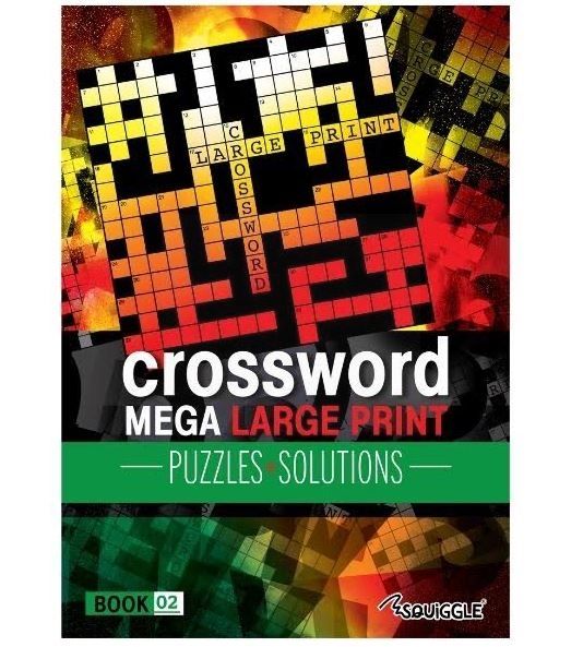 Cross Word Modern Mega Large Print Puzzles + Solutions - Book 01 & 02 - 44 Pages of Fun