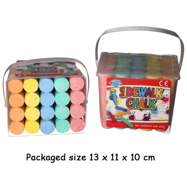 A to Z Arts & Crafts Sidewalk Chalk for Outdoor Use - Assorted Colours - Pack of 20 