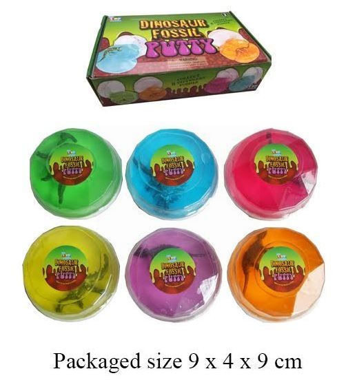Kids Toy Dinosaur Fossil Putty - 6 Assorted