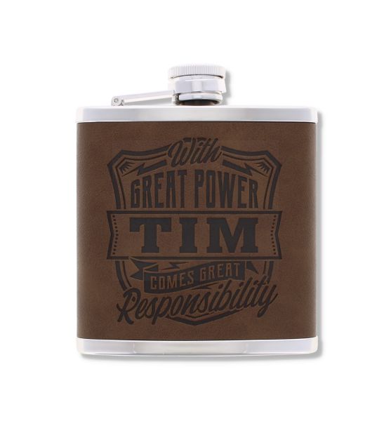 TOP BLOKE'S PERSONAL RESERVE - ENGRAVED FLASK GIFT - TIM