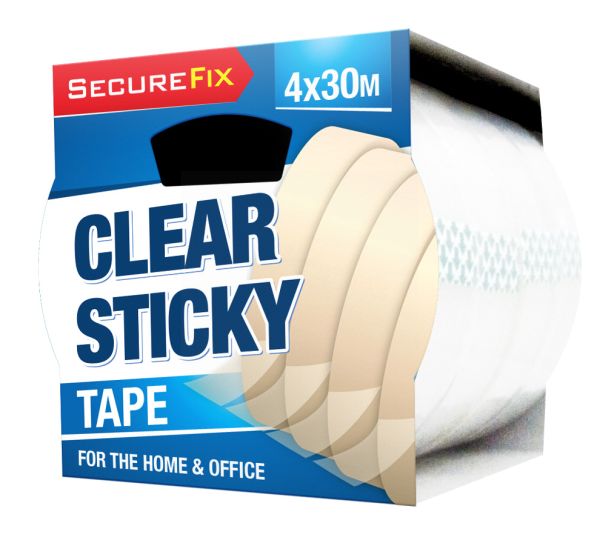 Clear Sticky Tape - Pack Of 4 x 30 Meters