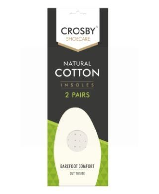 Soft Natural Cotton Padded Insoles - 2 Pairs