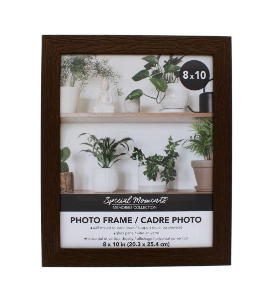 DARK BROWN WOODEN FRAME 8IN X 10 INCH