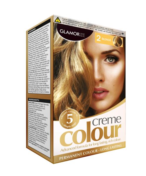 Glamorize Creme Colour Permanent Hair Dye - Shade No 2 - Blonde