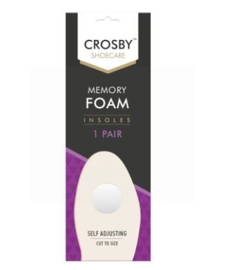 Crosby Shoe Care - Self Adjusting Memory Foam Insoles - Pack of 1 Pair
