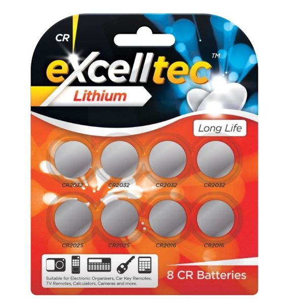 Lithium CR Batteries - Pack of 8