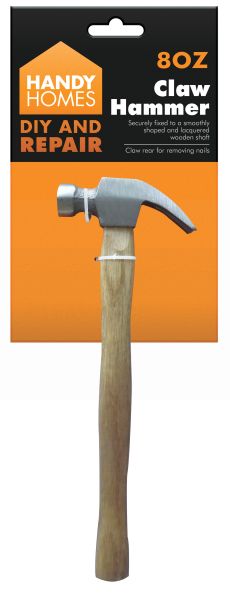 Diy Wooden Handle Claw Hammer - 8 Oz