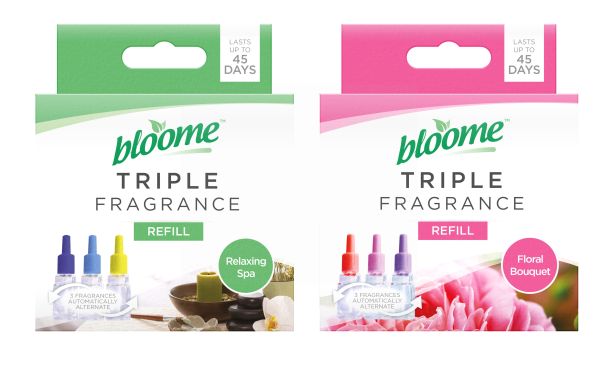 Bloome Triple Fragrance Plug-in Refills - Pack Of 3 x 7ml - Assorted Fragrances 