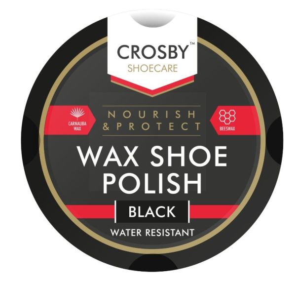 Crosby Black Tin Wax Shoe Polish - 50ml