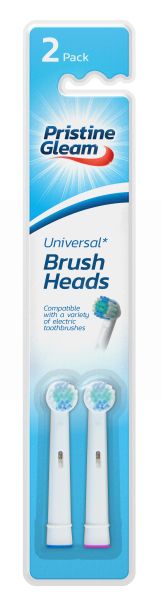 Pristine Gleam Universal Power Toothbrush Heads - Pack of 2