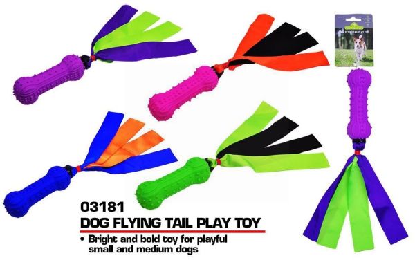 Pets That Play Fetch & Retrieve/Squeaky Dog Flying Tail Play Toy - For Small/Medium Dogs - Assorted Colours