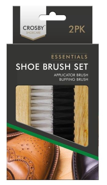Crosby Shoe Care - Shoe Brush Set - Assorted Brush Pack of 2 