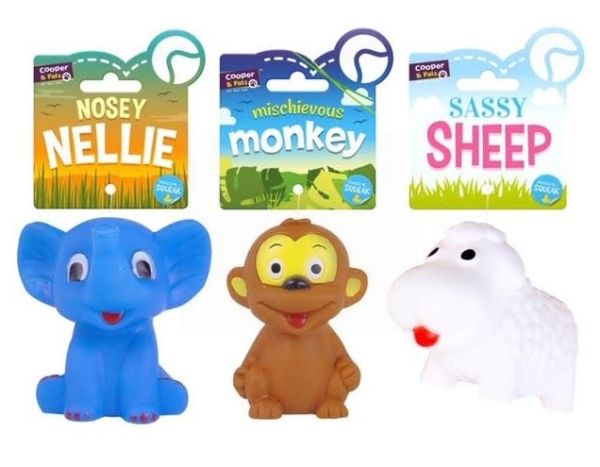 Cooper & Pals Squeaky Zoo Animals Dog Toy - Assorted Shapes