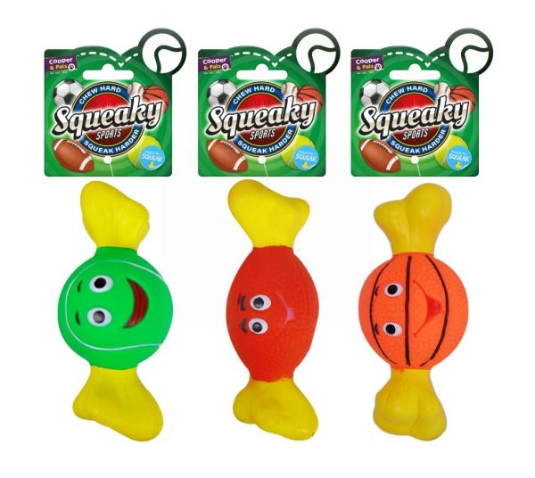 Cooper & Pals Squeaky Sports Dog Toy - Assorted Shapes & Colours