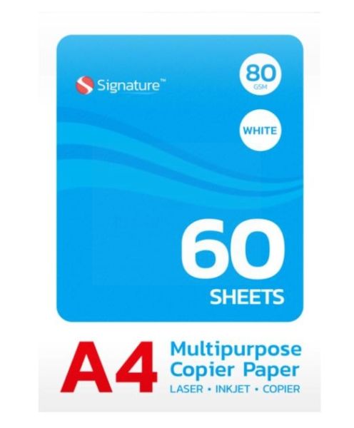 Signature A4 Multipurpose Copier Paper - 80 GSM - White - Pack Of 60