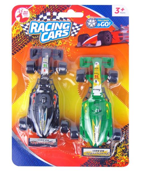 Pull Back & Go Racing Cars by Red Deer Toys - Pack of 2 - Assorted Colours