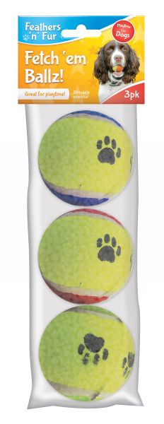 Fetch Em Tennis Ballz For Dogs - Pack Of 3