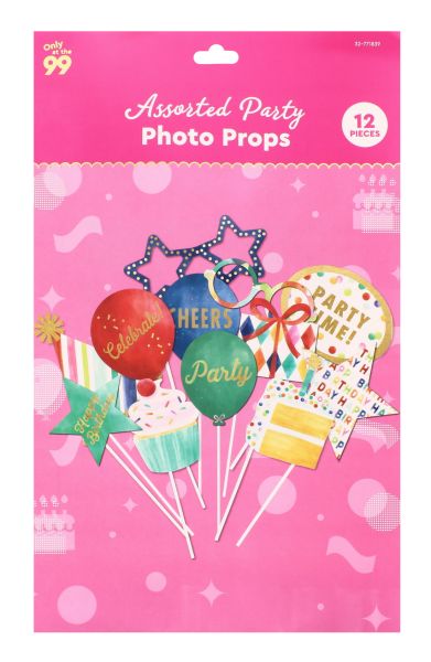 ASSORTED PARTY PHOTO PROPS 12PC