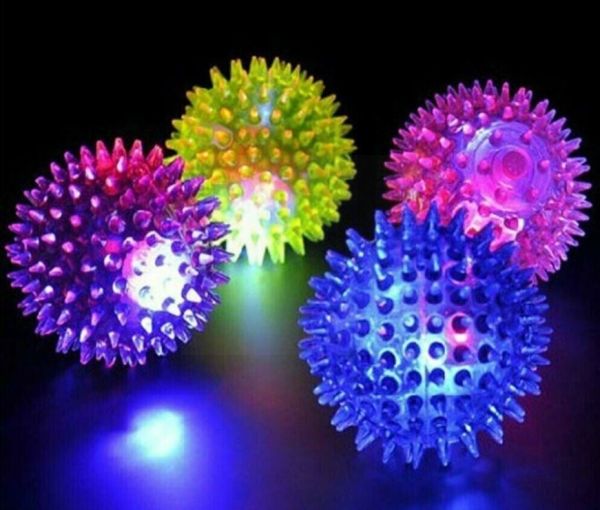 Spikey Rubber LED Sensory Ball - Assorted Colours - 7cm