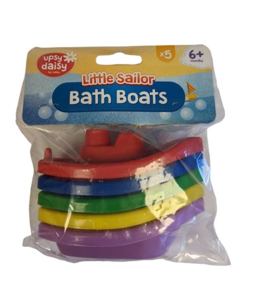 Upsy Daisy Little Sailor Bath Boats - Pack of 5