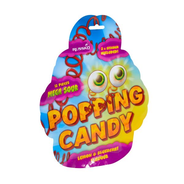Russko Mega Sour Popping Candy - Lemon & Blueberry - 18g