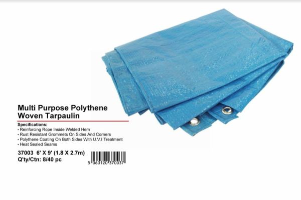 JAK Multi Purpose Polythene Woven Tarpaulin - 1.8m x 2.7m
