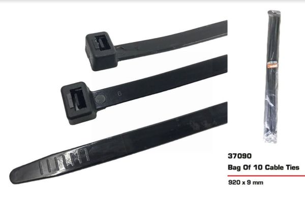 JAK Cable Ties - Black - 920 x 9mm - Pack of 10