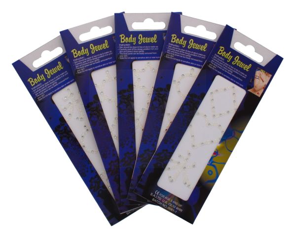 BODY JEWELS ASSORTED DESIGNS SELF ADHESIVE