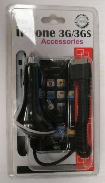 High Quality Stretchable Car Charger for Iphone 3G/3GS/4G - Black