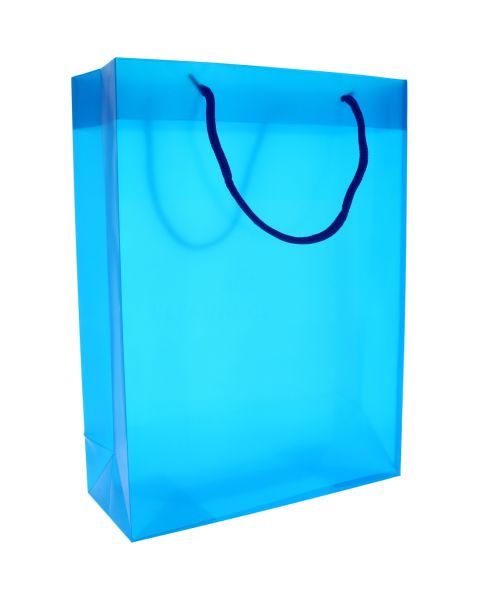 GIFT BAG WITH ROPE HANDLE BLUE