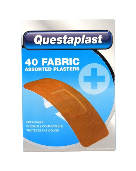 Questaplast Fabric Plasters - Assorted Plasters - Pack of 40