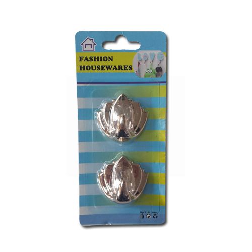 Self Adhesive Hooks - Colours/Sizes/Designs May Vary - Pack Of 2