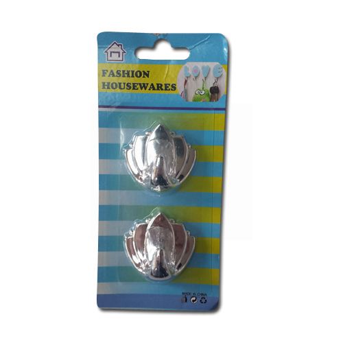 Self Adhesive Hooks - Colours Designs May Vary - Pack Of 2