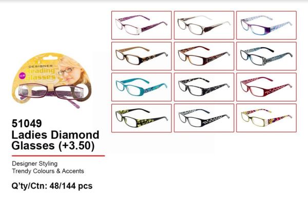 Prescription Based Designer Reading Glasses for Women +3.50 - Designs & Colours May Vary